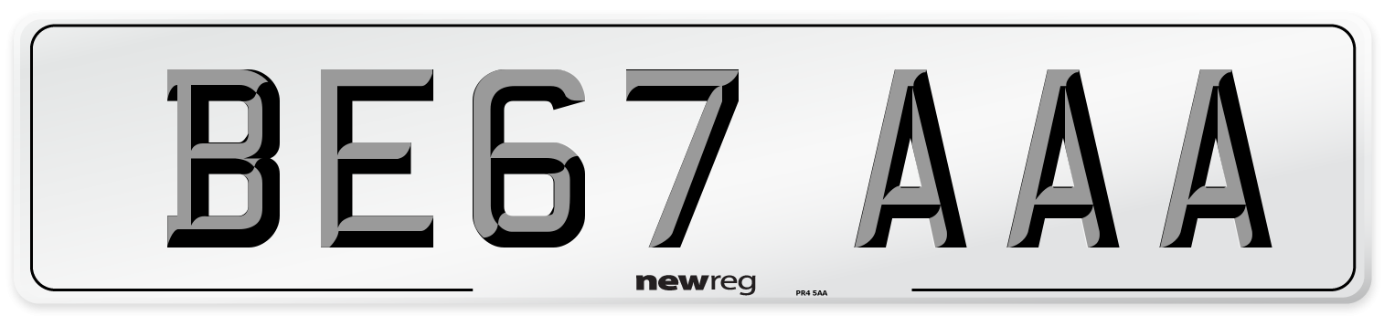 BE67 AAA Number Plate from New Reg